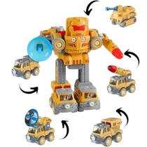Robô Caminhão Brinquedo 5 Em 1 Monta Desmonta 122 Peças