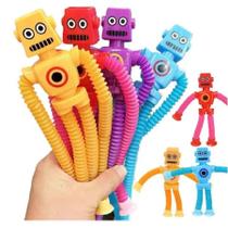 Robô Cartoon Pop Tube com Ventosa - Gruda gruda