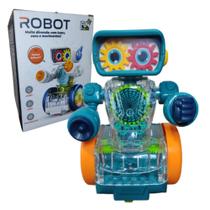 Robô Com Corpo Transparente Brinquedo Infantil com Música e Led