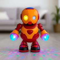 Robo Dançante Homem Ferro Com Luz Led Som Movimento Infantil