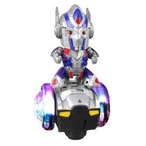 Robo Dançarino Brinquedo Musical Emite Luzes 3d Gira Dança