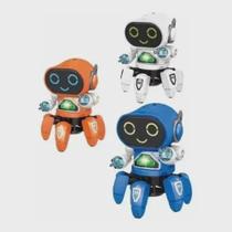 Robô dançarino com luz e música luz nas mãos Genext - toys