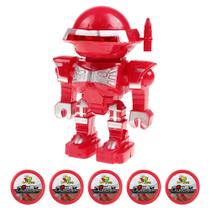 Robô de brinquedo lança discos lançador boneco soldadinho dardos