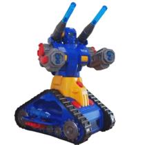 Robô Guerreiro Tanque Brinquedo Som Luz Gira 360 Robo Combate