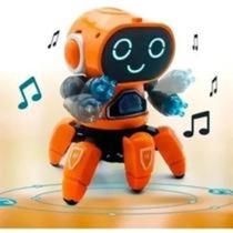 Robô Interativo Musical que Anda Dança animado com luzes e som P/ meninos e meninas azul - Fun game