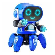Robô Lady Infantil - Dançante com Som e Luz Original - Brinquedo Azul - Robo Lady