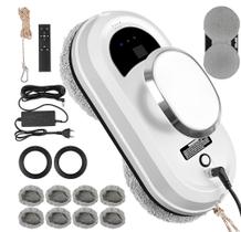 Robô Limpa Vidros Automático 80w Bivolt Limpador Janelas Com Sucção Anti Queda Controle Remoto