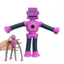 Robo Melman Estica Pop It Tube Brinquedo Criança Anti Stress Roxo