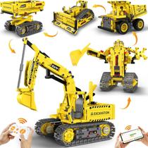 Robô Monta e Desmonta Controle Remoto 555 peças 5 em 1 Bloco de Montar Trator Escavador Caminhão Kit Bloco de Construção Robô Monta e Desmonta Controle Remoto 555 peças 5 em 1 Bloco de Montar Trator Escavador Caminhão Kit Bloco de Construção
