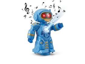 Robo musical deslizante 360º com luz e som rodo musical Cor:Azul Robo musical deslizante 360º com luz e som rodo musical Cor:Azul