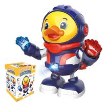 Robô Patinho Astronauta Dançante Com Luz E Som Movimento