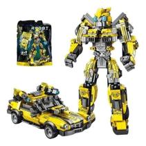 Robô Transformável Bloxi Mecha e Carro 617 Peças de Montar