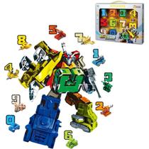 Robô Transformável de Números Educativo Para Menino