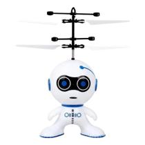 Robô Voador Infantil Branco Mini Drone Divertido Voa sensor