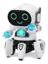 Robô White dançarino - 20 cm - com luz e som