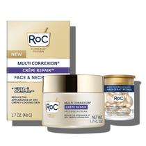 RoC Crepe Repair Anti Aging Daily Face Moisturizer & Neck Firming Cream (1.7 oz) + RoC Retinol Wrinkle Smoothing Capsules (7 CT), Tratamento de Cuidados com a Pele