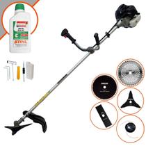 Roçadeira 43cc Anmax CG430B À Gasolina 1,7HP 12.000rpm Robusta e de Alta Performance Com 5 Opções de Cortes, Carretel + Faca 2 Pontas + Faca 3 Pontas + Faca 40 Dentes + Faca 80 Dentes + ÓLEO STIHL