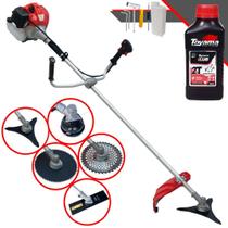 Roçadeira 43cc Anmax CG430P-TB À Gasolina 2HP 9.000rpm Robusta e de Alta Performance Com 5 Opções de Cortes, Carretel + Faca 2 Pontas + Faca 3 Pontas + Faca 40 Dentes + Faca 80 Dentes + ÓLEO TOYAMA 2T