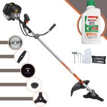 Roçadeira 43cc Terra GRH430 À Gasolina 1,7HP 6.500rpm Robusta e de Alta Performance Com 5 Opções de Cortes, Carretel + Faca 2 Pontas + Faca 3 Pontas + Faca 40 Dentes + Faca 80 Dentes + ÓLEO STIHL