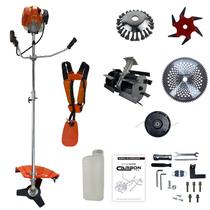 Roçadeira 52cc 2,5HP Aparador de Grama a Gasolina Bipartida Multifuncional com Enxada Rotativa e Kit Acessórios Profissional FAK520RB Carbon Fak