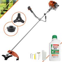 Roçadeira 52cc Com ÓLEO STIHL Profissional Tekna RL520ACN-TK Á Gasolina 2T 2HP 9000rpm Alta Performance Ideal Para Manutenção de Rodovias