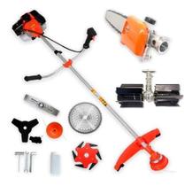 Roçadeira 5x1 Multi-funções -com Enxada Rotativa Podadeira-moto Serra Nylon Lamina 3 Pontas