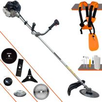 Roçadeira 6 Em 1 À Gasolina Anmax CG430B Alta Performance 43cc 1,7HP 12.000rpm Com Carretel de Nylon e Lâmina Facão + Lâmina 3 Pontas, Lâmina 40 Dentes, Lâmina 80 Dentes e Escova de Aço Circular