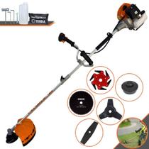 Roçadeira À Gasolina 2T Terra GRHB-430 Bipartida 43cc 1,7HP de Potência 12.000rpm Máquina de Corta Grama Completa Com Carretel + Lâmina 2 Pontas + Lâmina 3 Pontas + Lâmina 6 Pontas + Lâmina 80 Dentes