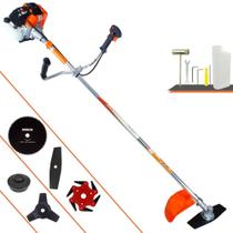 Roçadeira À Gasolina 2T Vulcan VR430-S 43cc 1,7HP de Potência 10.000rpm Máquina de Corta Grama Completa Com Carretel de Nylon + Lâmina 2 Pontas + Lâmina 3 Pontas + Lâmina 6 Pontas + Lâmina 80 Dentes