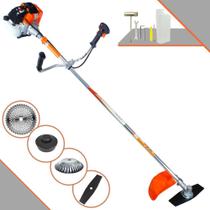 Roçadeira À Gasolina 43cc 1,7HP 10.000rpm Vulcan VR430-S Cortador de Grama Profissional Multifuncional Com Carretel Nylon + Lâmina 2 Pontas + Lâmina 40 Dentes de Vídea + Disco Escova de Aço 38 Cerdas