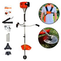Roçadeira a Gasolina 52cc 2,5HP Aparador de Grama Bipartida com Disco 80 Dentes FAK520RB Carbon Fak
