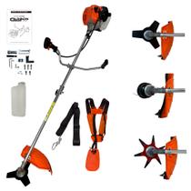 Roçadeira a Gasolina 52cc 2,5HP Tubo Bipartido Profissional com Lâmina 6 Pontas Carbon Fak