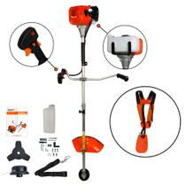 Roçadeira a Gasolina Aparador Cortador de Grama 52cc 2,5HP com Tubo Bipartido Profissional FAK520RB Carbon Fak