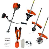 Roçadeira a Gasolina Aparador de Grama Bipartida 52cc 2,5HP Profissional com Escova de Aço Carbon Fak