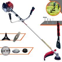 Roçadeira À Gasolina Kawashima BCJ431L 43cc 1,7HP de Potência Alta Rotação e Performance Completa Com Carretel de Nylon e Lâmina Facão + Lâmina 3 Pontas + Lâmina 40 Dentes Vídea + Disco Escova de Aço Roçadeira À Gasolina Kawashima BCJ431L 43cc 1,7HP de Potência Alta Rotação e Performance Completa Com Carretel de Nylon e Lâmina Facão + Lâmina 3 Pontas + Lâmina 40 Dentes Vídea + Disco Escova de Aço