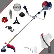 Roçadeira À Gasolina Kawashima BCJ431L 43cc 1,7HP Para Todos os Tipos de Trabalhos Com Carretel de Nylon + Lâmina 2 Pontas + Lâmina 3 Pontas + Lâmina 6 Pontas + Lâmina 40 Dentes de Vídea + Trimmer Roçadeira À Gasolina Kawashima BCJ431L 43cc 1,7HP Para Todos os Tipos de Trabalhos Com Carretel de Nylon + Lâmina 2 Pontas + Lâmina 3 Pontas + Lâmina 6 Pontas + Lâmina 40 Dentes de Vídea + Trimmer