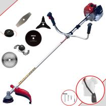 Roçadeira À Gasolina Kawashima BCJ521L 52cc 2,5HP 10.000rpm Aparador de Grama Completo 6 Em 1 Com Carretel de Nylon + Faca 2 Pontas + Faca 3 Pontas + Faca 40 Dentes de Vídea + Faca 80 Dentes + Trimmer
