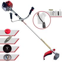 Roçadeira À Gasolina Kawashima BCJ620L 62cc 3HP 10.000rpm Alta Performance Profissional Completo Para Todos os Tipo de Cortes Com Carretel Nylon + Facas 2 Pontas e 80 Dentes + Escova de Aço Circular