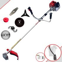 Roçadeira À Gasolina Kawashima BCJ620L 62cc 3HP 10.000rpm Aparador de Grama Completo 6 Em 1 Com Carretel de Nylon + Faca 2 Pontas + Faca 3 Pontas + Faca 40 Dentes de Vídea + Faca 80 Dentes + Trimmer