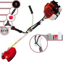 Roçadeira À Gasolina Kawashima KW43-L 43cc 1,7HP de Potência 10.000rpm Aparador de Grama 5 Em 1 Com Carretel de Nylon e Lâmina 3 Pontas + Lâmina 2 Pontas + Lâmina 40 Dentes Vídea + Lâmina 80 Dentes