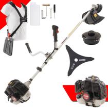 Roçadeira Á Gasolina Kawashima KW43-LE 2T 43cc 1,7HP Profissional de Alta Potência e Performance Com Cabeçote Nylon e Lâmina de Corte de 3 Pontas