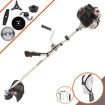 Roçadeira À Gasolina Kawashima KW43LE 43cc 1,7HP Robusta Alta Performance Completa Para Todos os Tipo de Cortes Com Carretel + Faca 2 Pontas + Faca 3 Pontas + Faca 40 Dentes + Faca 80 Dentes + Trimmer