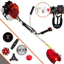 Roçadeira À Gasolina Kawashima KW52-L 2T 52cc 2,5HP Para Todos os Tipos de Trabalhos Com Carretel de Nylon + Faca 2 Pontas + Faca 3 Pontas + Faca 6 Pontas + Disco 40 Dentes Vídea + Disco 80 Dentes Roçadeira À Gasolina Kawashima KW52-L 2T 52cc 2,5HP Para Todos os Tipos de Trabalhos Com Carretel de Nylon + Faca 2 Pontas + Faca 3 Pontas + Faca 6 Pontas + Disco 40 Dentes Vídea + Disco 80 Dentes