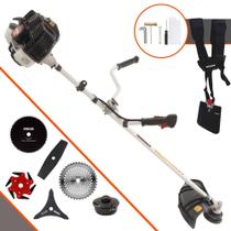 Roçadeira À Gasolina Kawashima KW52-LE 2T 52cc 2,5HP Para Todos os Tipos de Trabalhos Com Carretel de Nylon + Faca 2 Pontas + Faca 3 Pontas + Faca 6 Pontas + Disco 40 Dentes Vídea + Disco 80 Dentes Roçadeira À Gasolina Kawashima KW52-LE 2T 52cc 2,5HP Para Todos os Tipos de Trabalhos Com Carretel de Nylon + Faca 2 Pontas + Faca 3 Pontas + Faca 6 Pontas + Disco 40 Dentes Vídea + Disco 80 Dentes