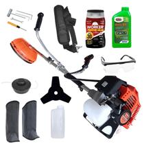 Roçadeira a Gasolina Potente para Chácara e Sítios 43 cilindradas 1,7HP Terra com Kit para Proteção