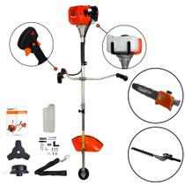 Roçadeira a Gasolina Profissional 52cc 2,5HP com Ponteira Motopoda de Galhos e Podador de Cerca Viva Carbon Fak Roçadeira a Gasolina Profissional 52cc 2,5HP com Ponteira Motopoda de Galhos e Podador de Cerca Viva Carbon Fak