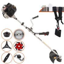 Roçadeira À Gasolina Profissional Kawashima KW43LE 43cc 1,7HP Completa Com 6 Opções de Cortes Com Carretel Nylon + Lâmina 2 Pontas + Lâmina 3 Pontas + Lâmina 6 Pontas + Lâmina 40 Dentes + Trimmer Roçadeira À Gasolina Profissional Kawashima KW43LE 43cc 1,7HP Completa Com 6 Opções de Cortes Com Carretel Nylon + Lâmina 2 Pontas + Lâmina 3 Pontas + Lâmina 6 Pontas + Lâmina 40 Dentes + Trimmer