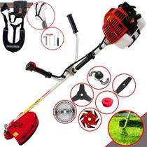 Roçadeira À Gasolina Profissional Kawashima KW52L 52cc 2,5HP Completa Com 6 Opções de Cortes Com Carretel Nylon + Lâmina 2 Pontas + Lâmina 3 Pontas + Lâmina 6 Pontas + Lâmina 40 Dentes + Trimmer