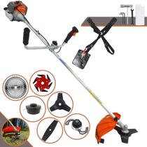 Roçadeira À Gasolina Profissional Vulcan VR330P 33cc 1,2HP Completa Com 6 Opções de Cortes Com Carretel Nylon + Lâmina 2 Pontas + Lâmina 3 Pontas + Lâmina 6 Pontas + Lâmina 40 Dentes Vídea + Trimmer