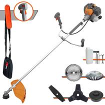 Roçadeira À Gasolina Tekna RL430P 43cc 2T 1,7HP de Potência Com 5 Opções de Corte Com Carretel + 3 Facas + Escova de Aço Para Pavers e Concreto Roçadeira À Gasolina Tekna RL430P 43cc 2T 1,7HP de Potência Com 5 Opções de Corte Com Carretel + 3 Facas + Escova de Aço Para Pavers e Concreto